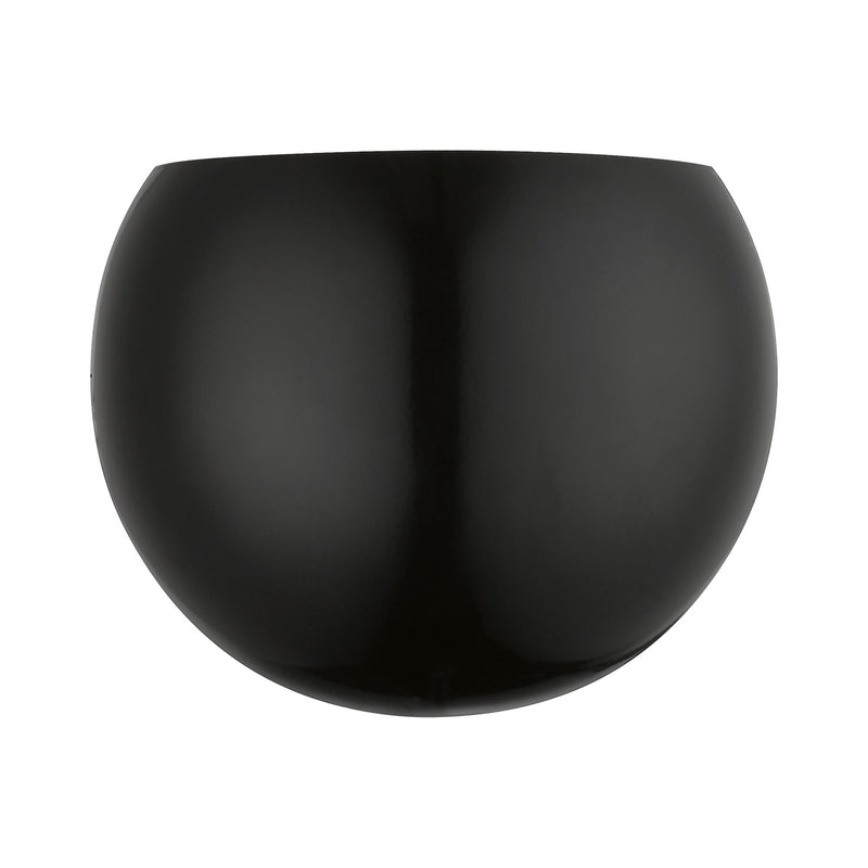 Piedmont ADA Half Moon Wall Sconce in Shiny Black