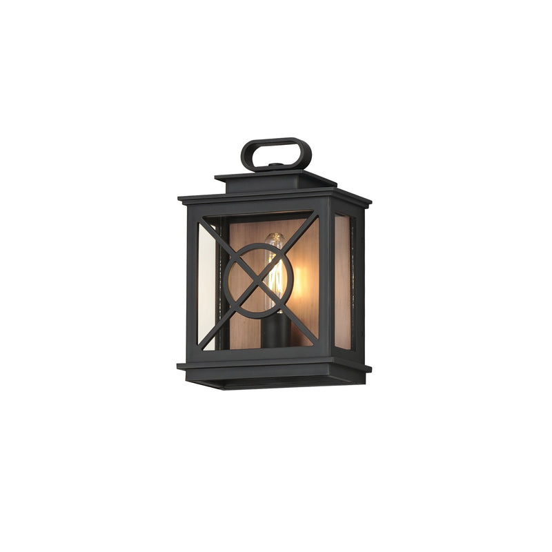 Yorktown VX 1 Light Outdoor Pocket Sconce in Black / Aged Copper