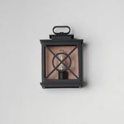 Yorktown VX 1 Light Outdoor Pocket Sconce in Black / Aged Copper