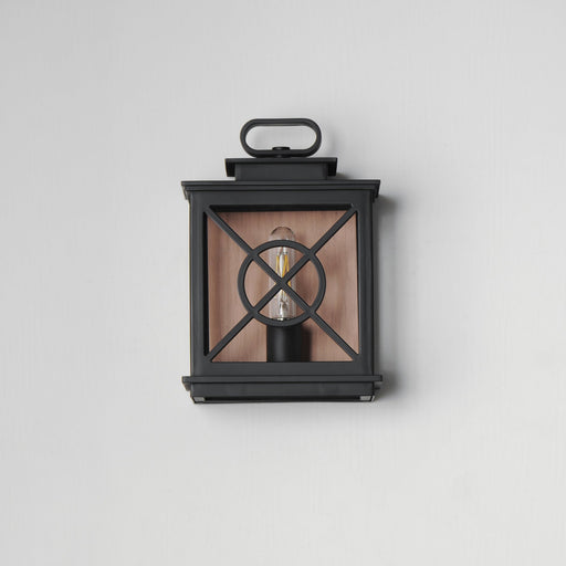 Yorktown VX 1 Light Outdoor Pocket Sconce in Black / Aged Copper