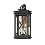 Yorktown VX 2 Light Outdoor Wall Sconce in Black / Aged Copper