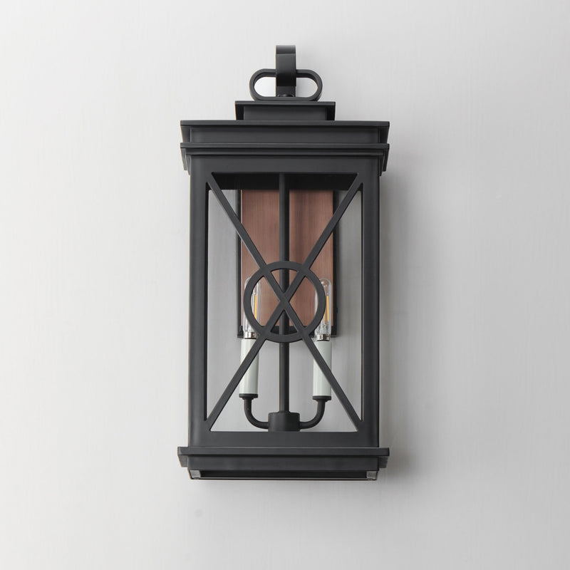 Yorktown VX 2 Light Outdoor Wall Sconce in Black / Aged Copper