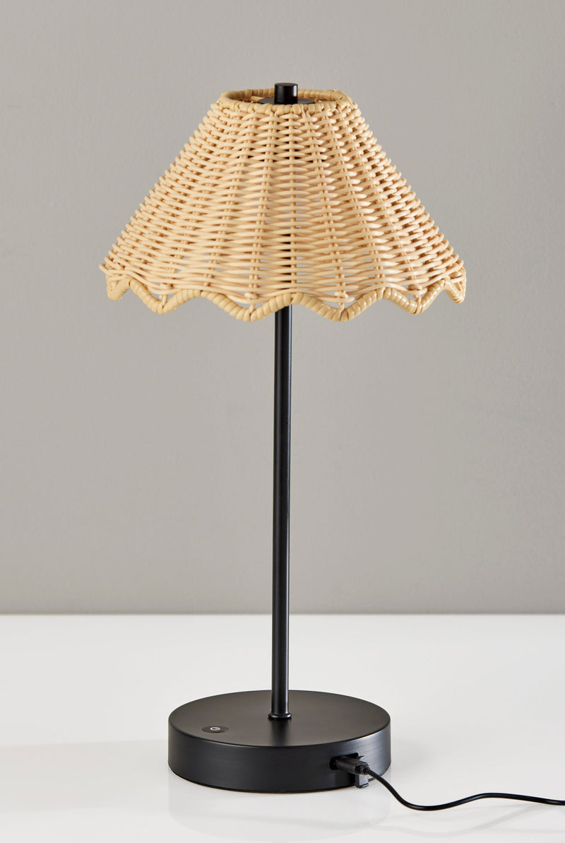 Stevie LED Cordless Table Lamp in Black