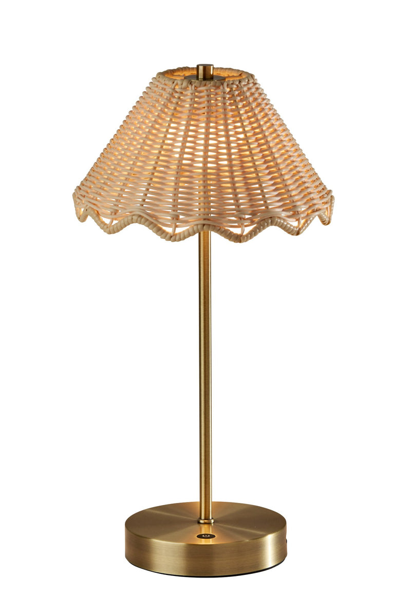 Stevie LED Cordless Table Lamp in Antique Brass