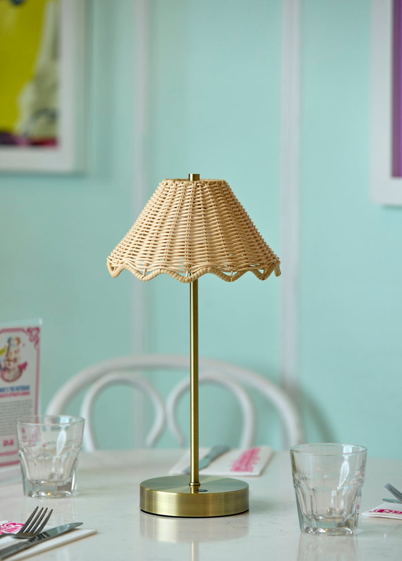 Stevie LED Cordless Table Lamp in Antique Brass