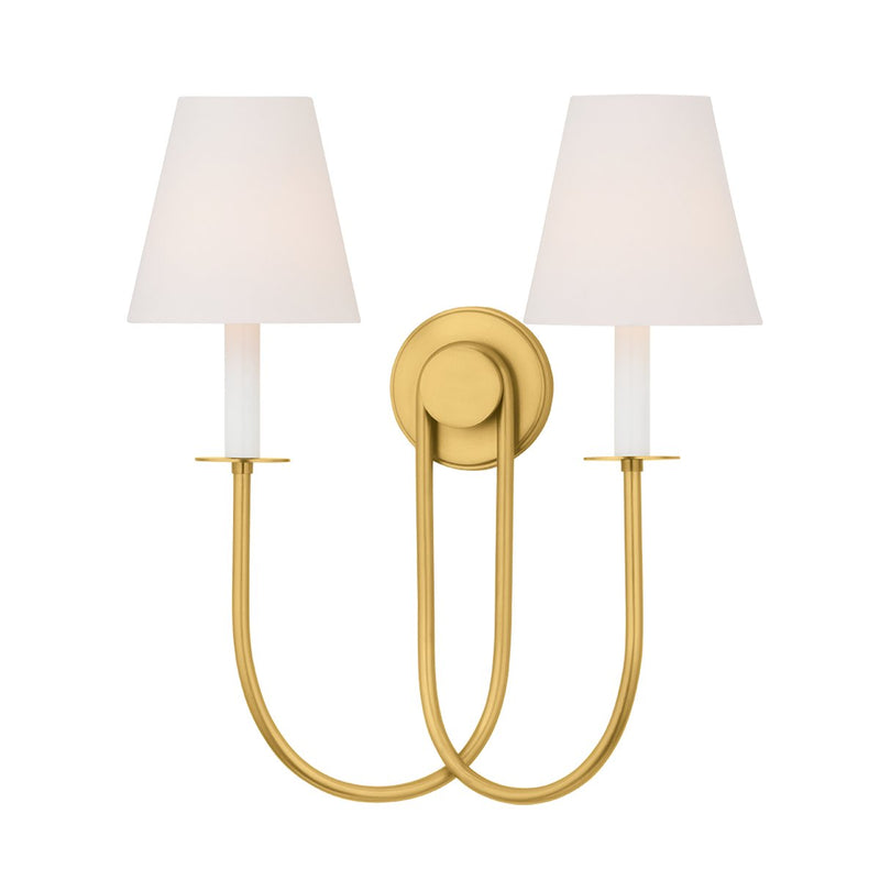 Midtown 2-Light Wall Sconce in Aged Brass