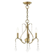 Caterina 3-Light Petite Chandelier in Antique Brass