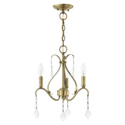Caterina 3-Light Petite Chandelier in Antique Brass