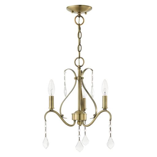 Caterina 3-Light Petite Chandelier in Antique Brass