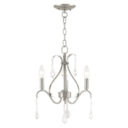 Caterina 3-Light Petite Chandelier in Brushed Nickel