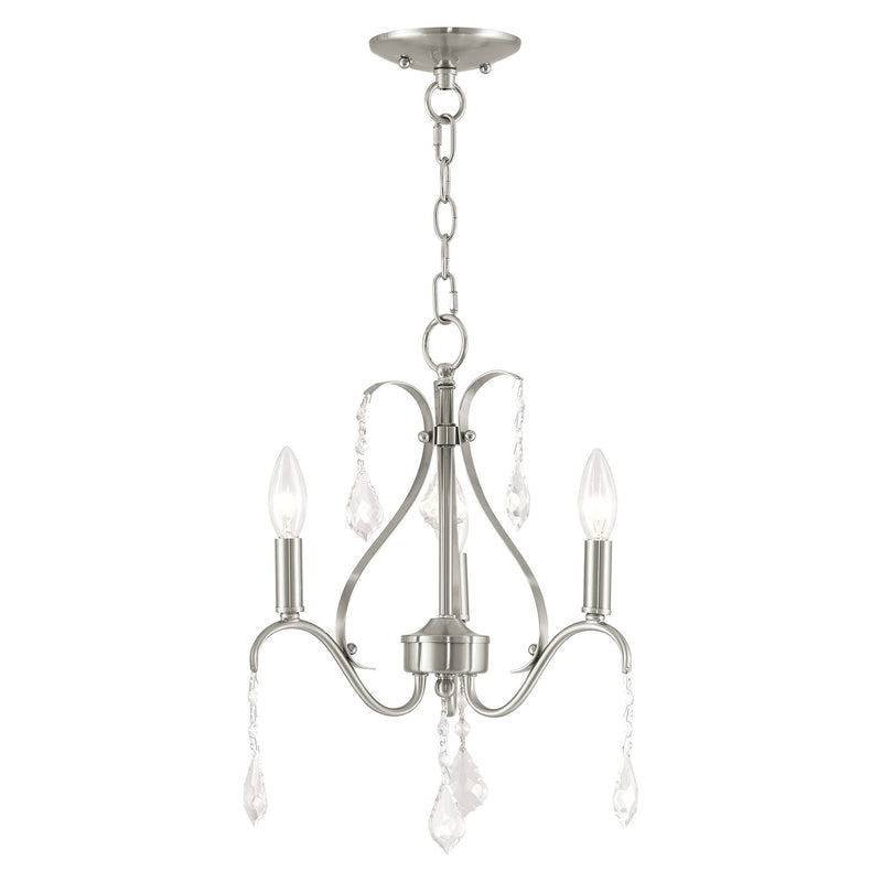 Caterina 3-Light Petite Chandelier in Brushed Nickel