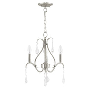 Caterina 3-Light Petite Chandelier in Brushed Nickel