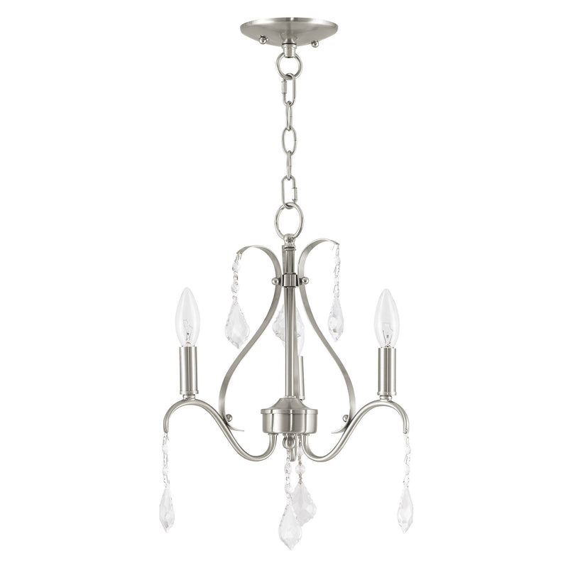 Caterina 3-Light Petite Chandelier in Brushed Nickel