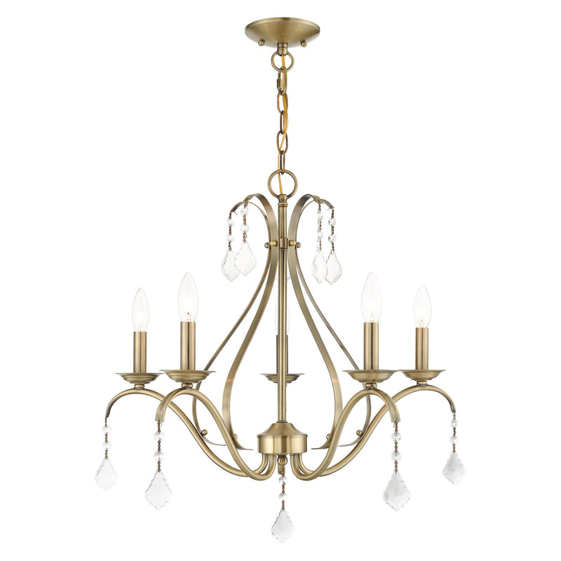Caterina 5-Light Chandelier in Antique Brass