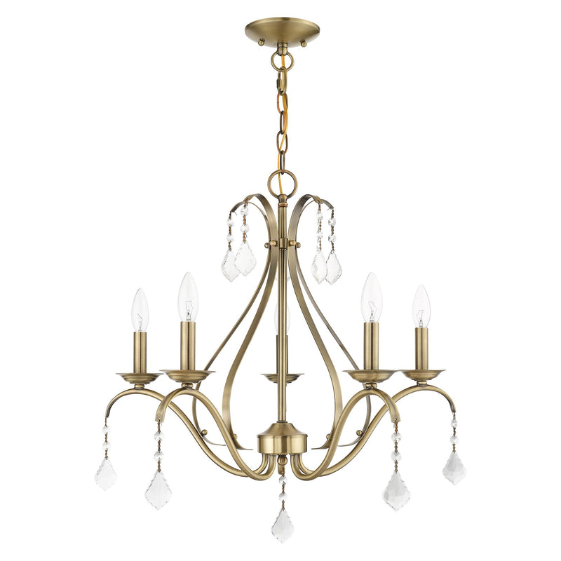 Caterina 5-Light Chandelier in Antique Brass