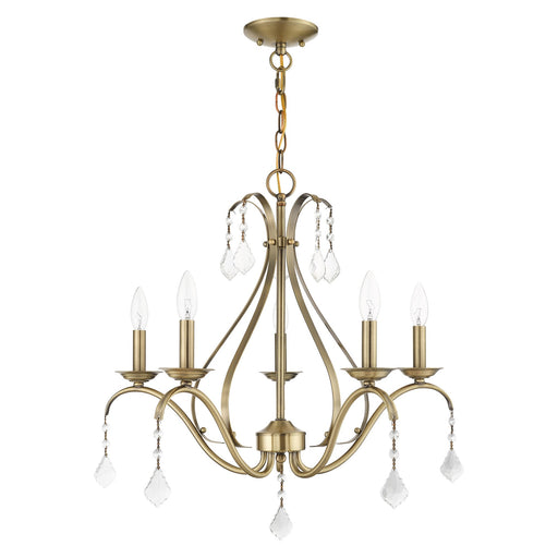 Caterina 5-Light Chandelier in Antique Brass