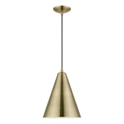 Dulce Cone Pendant in Antique Brass