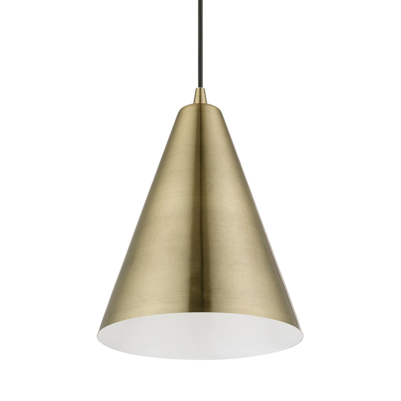 Dulce Cone Pendant in Antique Brass