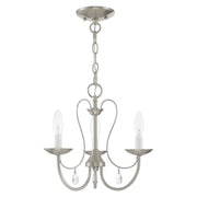 Mirabella 3-Light Mini Chandelier in Brushed Nickel