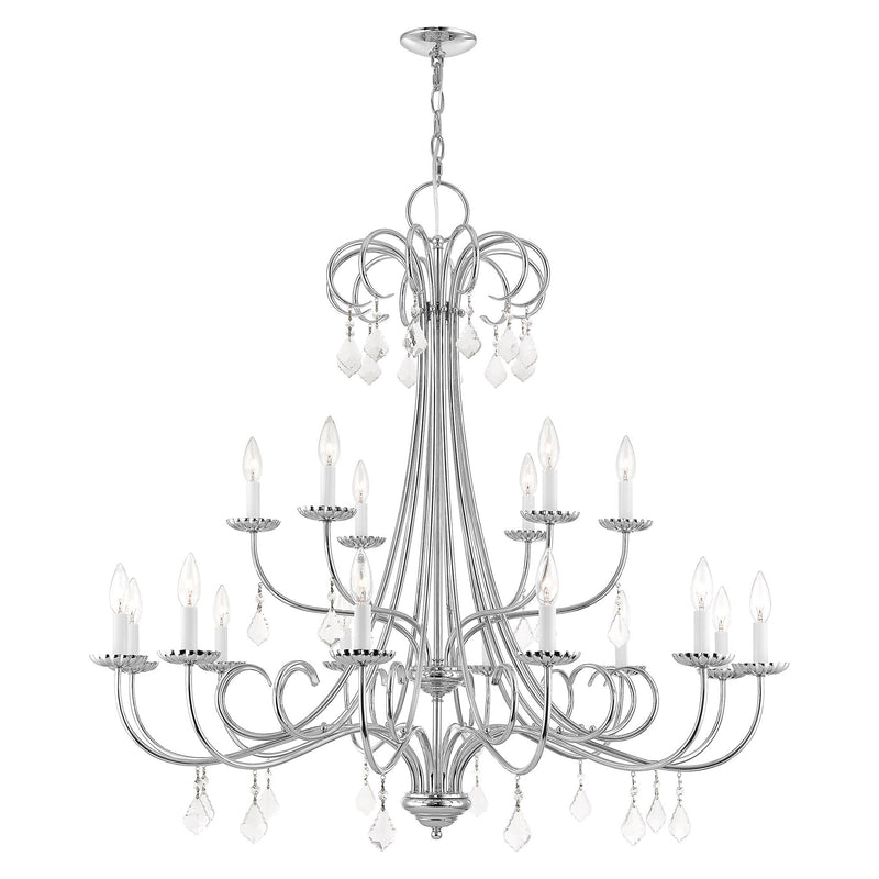 Daphne 18-Light Grande Foyer Chandelier in Polished Chrome