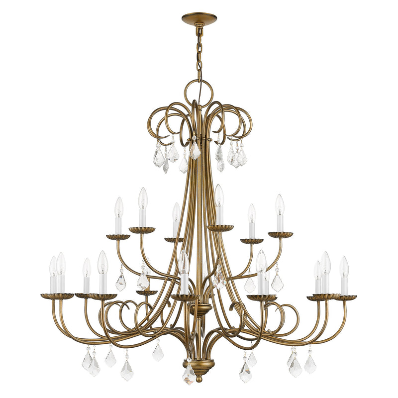 Daphne 18-Light Grande Foyer Chandelier in Antique Gold Leaf