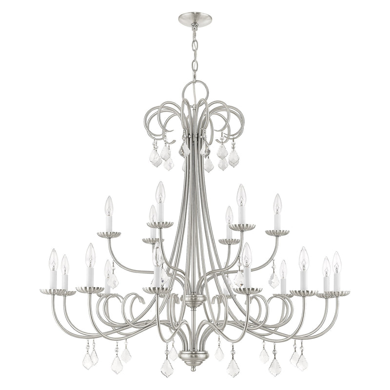 Daphne 18-Light Grande Foyer Chandelier in Brushed Nickel