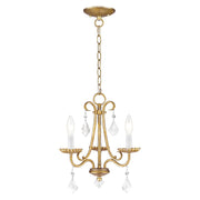 Daphne 3-Light Mini Chandelier in Antique Gold Leaf