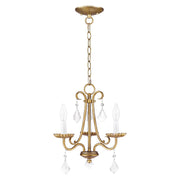 Daphne 3-Light Mini Chandelier in Antique Gold Leaf