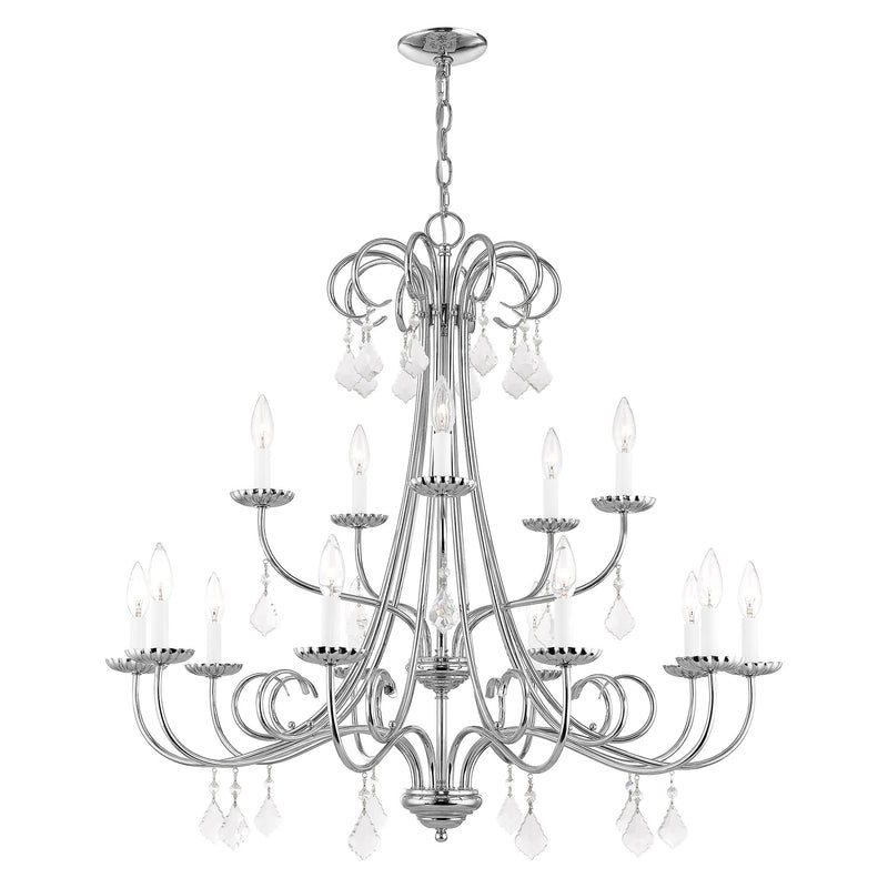Daphne 15-Light Foyer Chandelier in Polished Chrome