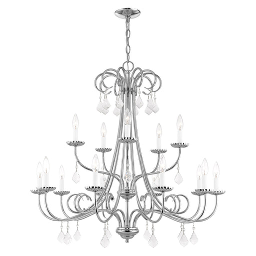 Daphne 15-Light Foyer Chandelier in Polished Chrome