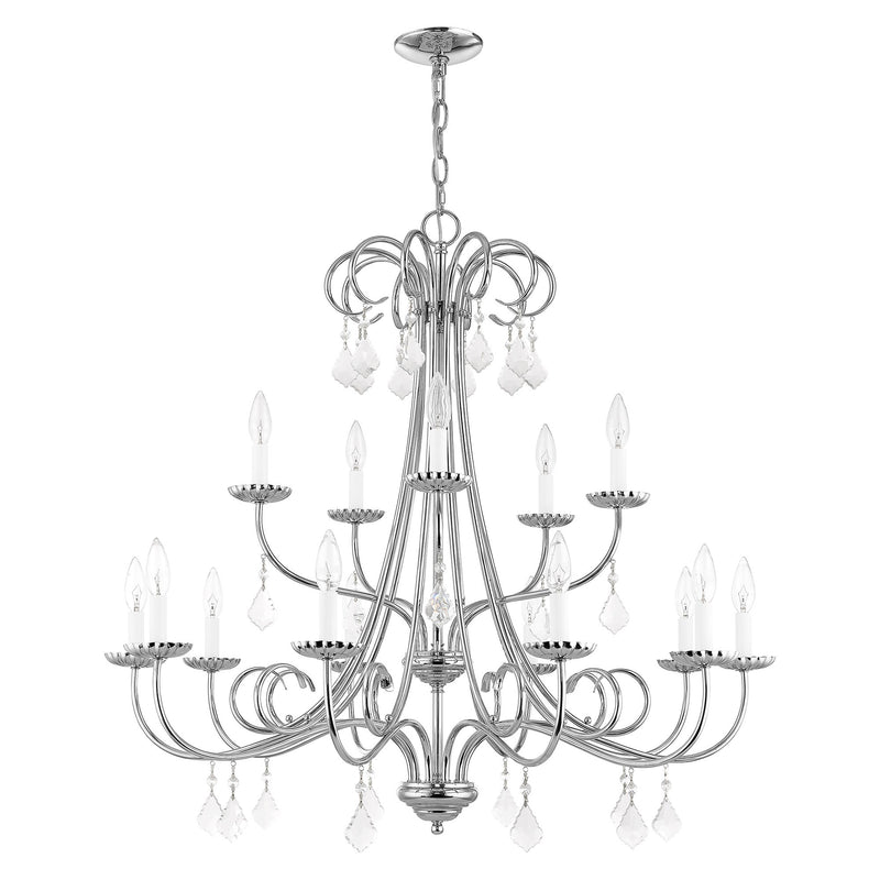 Daphne 15-Light Foyer Chandelier in Polished Chrome