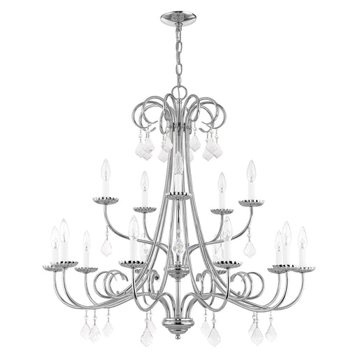Daphne 15-Light Foyer Chandelier in Polished Chrome