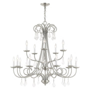 Daphne 15-Light Foyer Chandelier in Brushed Nickel