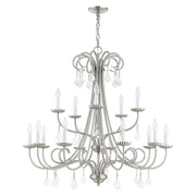 Daphne 15-Light Foyer Chandelier in Brushed Nickel