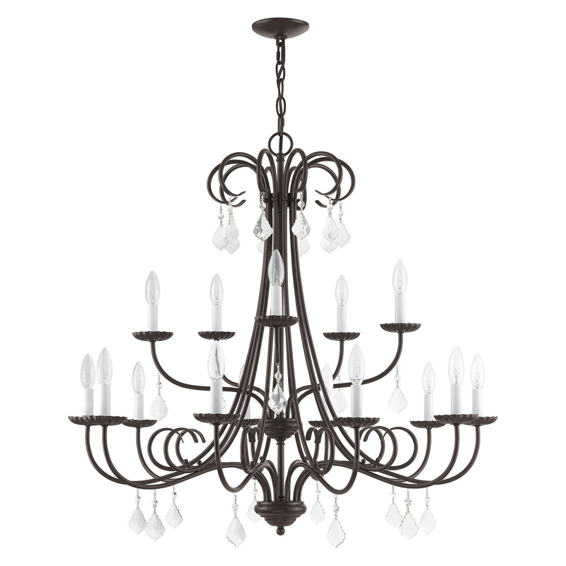 Daphne 15-Light Foyer Chandelier in English Bronze