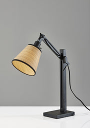 Walden Desk Lamp in Black & Black Wood