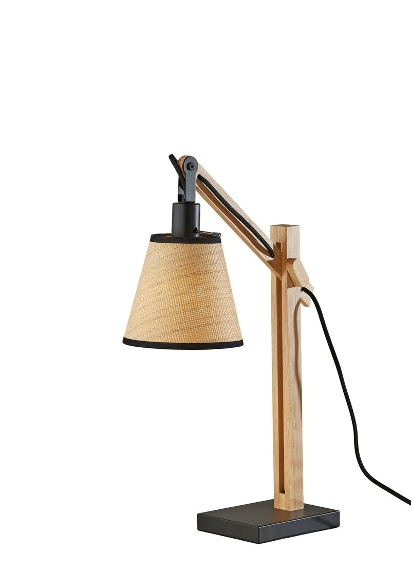 Walden Desk Lamp in Black & Natural Wood