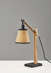 Walden Desk Lamp in Black & Natural Wood