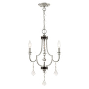 Glendale 3-Light Mini Chandelier in Brushed Nickel with English Bronze Accents
