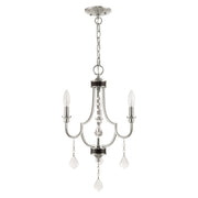Glendale 3-Light Mini Chandelier in Brushed Nickel with English Bronze Accents