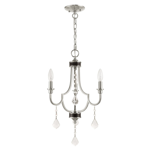 Glendale 3-Light Mini Chandelier in Brushed Nickel with English Bronze Accents