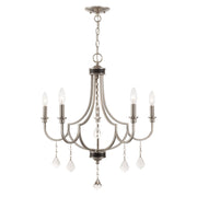 Glendale 5-Light Chandelier in Brushed Nickel with English Bronze Accents