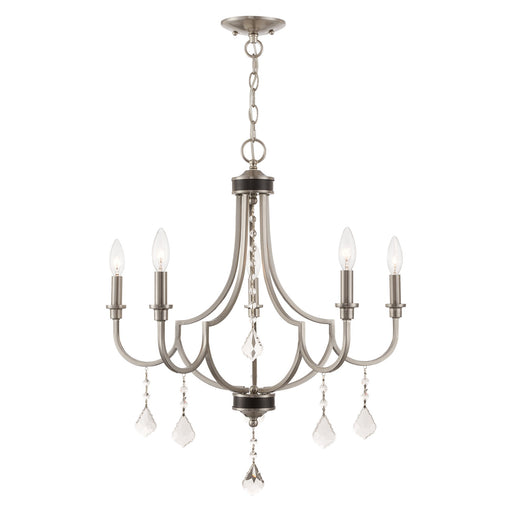 Glendale 5-Light Chandelier in Brushed Nickel with English Bronze Accents