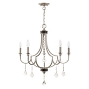 Glendale 5-Light Chandelier in Brushed Nickel with English Bronze Accents