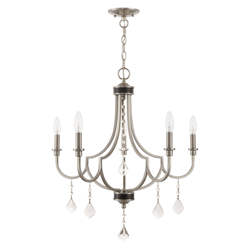 Glendale 5-Light Chandelier in Brushed Nickel with English Bronze Accents