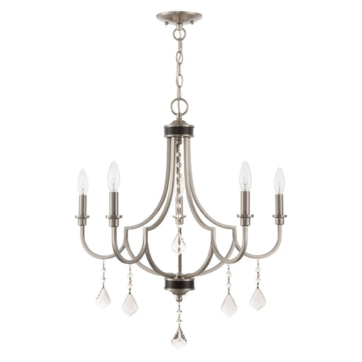 Glendale 5-Light Chandelier in Brushed Nickel with English Bronze Accents