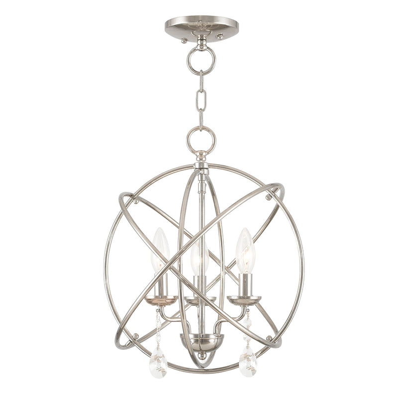 Aria 3-Light Convertible Chandelier / Semi-Flush Mount in Polished Nickel
