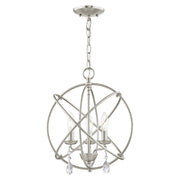 Aria 3-Light Convertible Chandelier / Semi-Flush Mount in Brushed Nickel