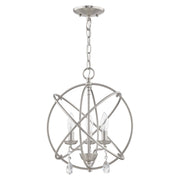 Aria 3-Light Convertible Chandelier / Semi-Flush Mount in Brushed Nickel