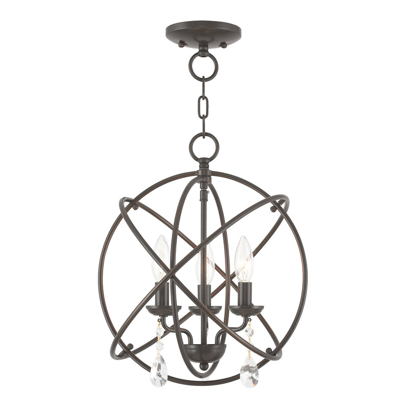 Aria 3-Light Convertible Chandelier / Semi-Flush Mount in English Bronze